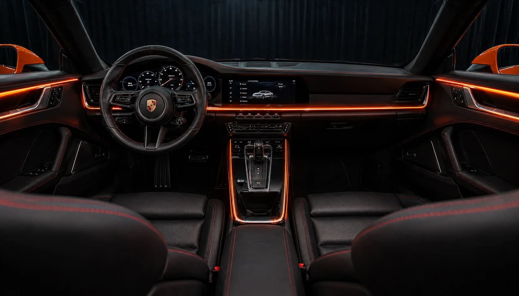 Салон с LED-подсветкой Lava Orange по контурам — Gamble