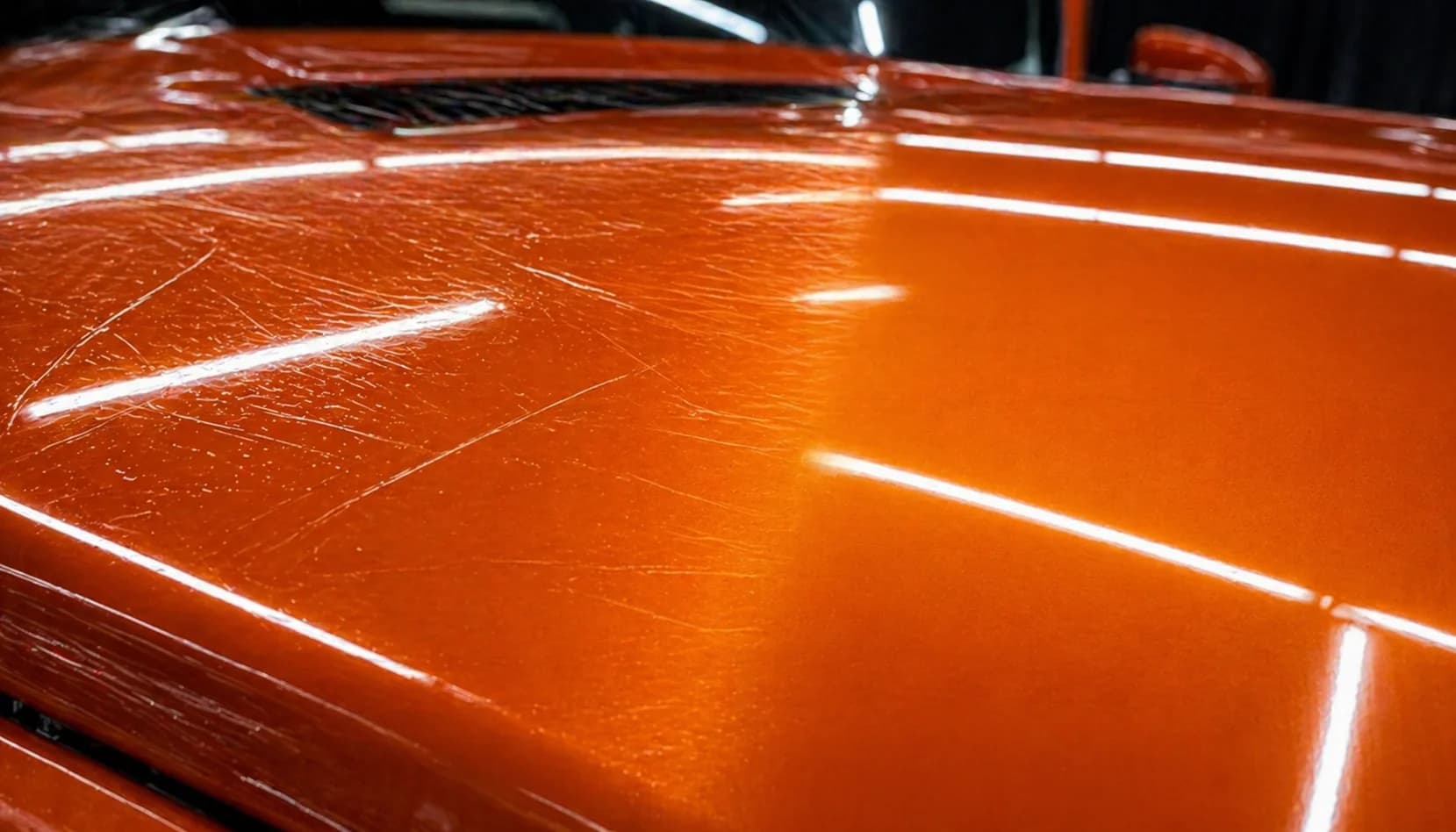 Микроцарапины затягиваются от тепла за минуты. Слева — сразу после царапины, справа — через минуту.